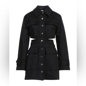 A.L.C. Wyatt Mini Dress Black Size 4 Cutout Waist Utility Style